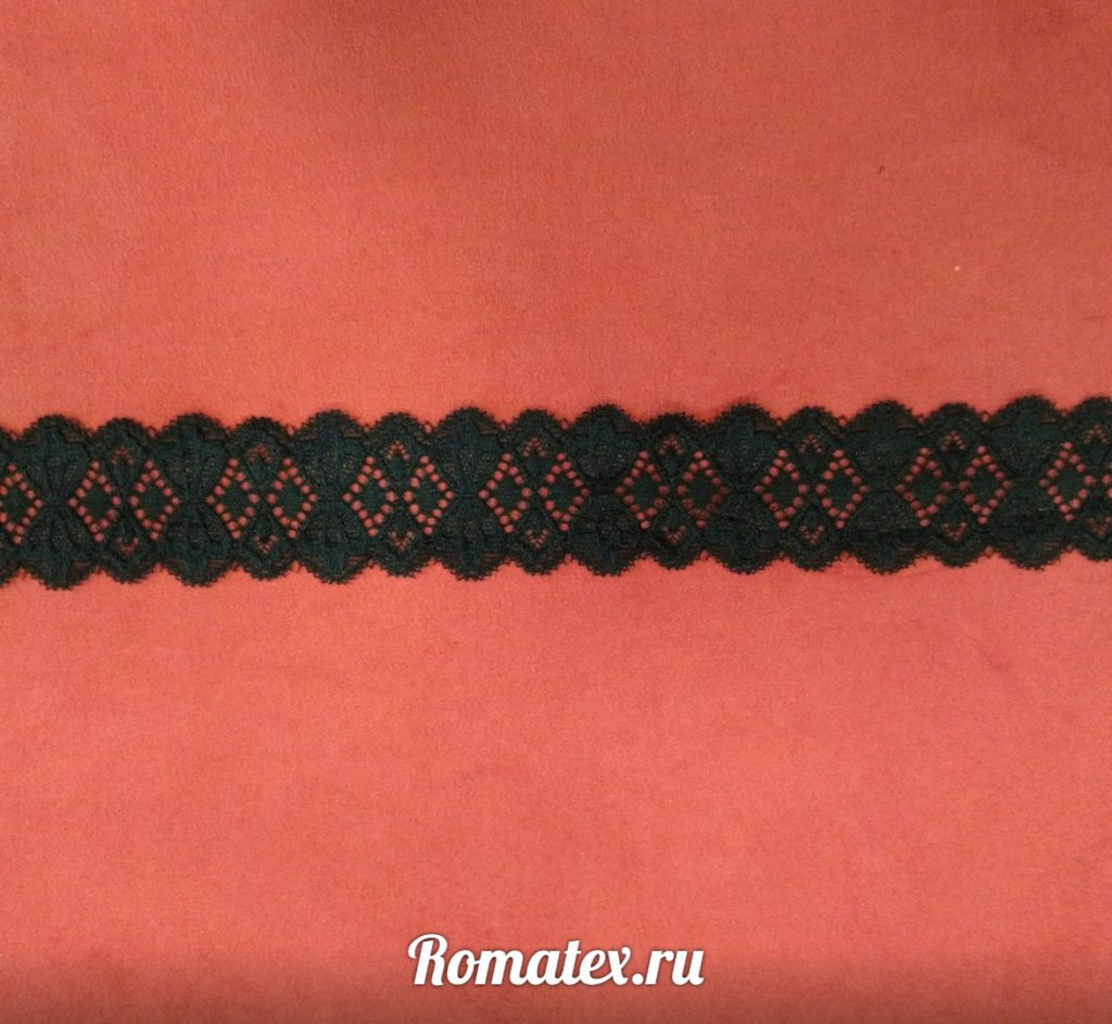 Кружево черное — кружевная тесьма 35 мм Кружево черное — кружевная тесьма 35 мм